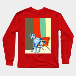 Great Dane in an Eames chair with Mid Century Design Long Sleeve T-Shirt